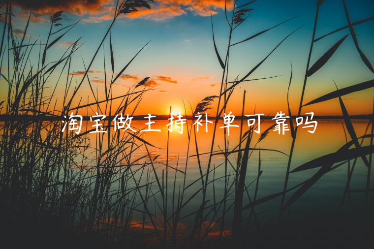 淘寶做主持補(bǔ)單可靠嗎